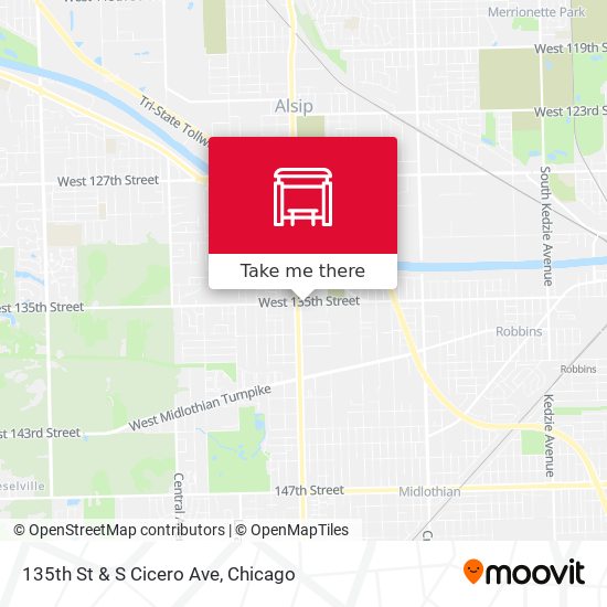 135th St & S Cicero Ave map