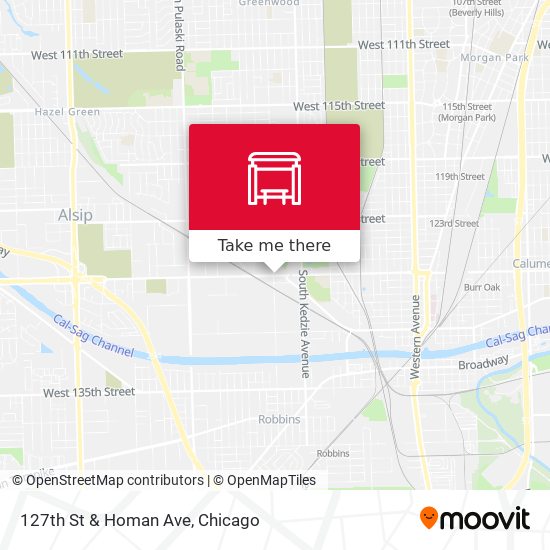 127th St & Homan Ave map