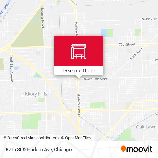 87th St & Harlem Ave map