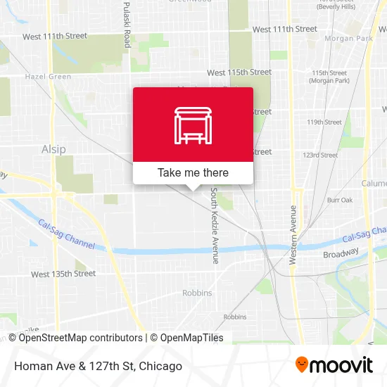 Homan Ave & 127th St map