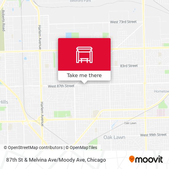 87th St & Melvina Ave / Moody Ave map