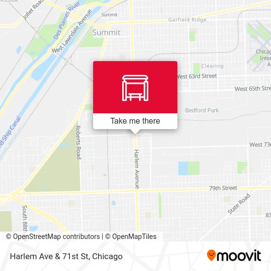 Harlem Ave & 71st St map