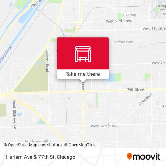 Harlem Ave & 77th St map