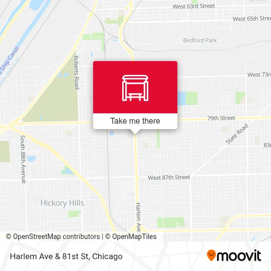 Harlem Ave & 81st St map