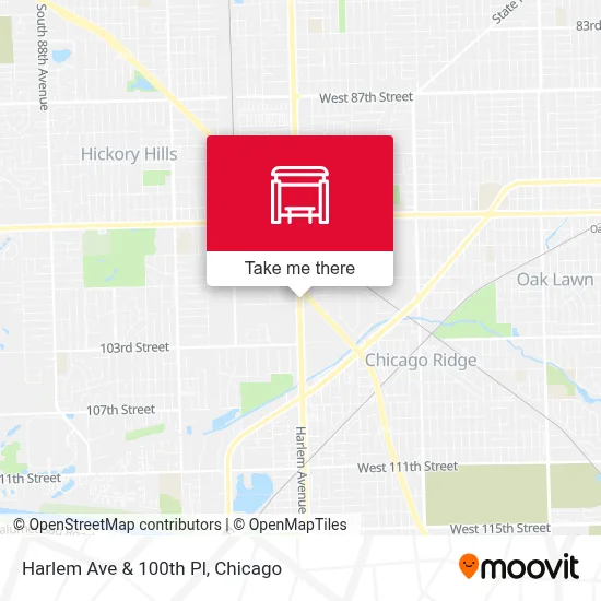 Harlem Ave & 100th Pl map