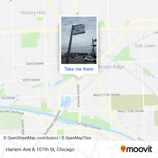 Harlem Ave & 107th St map