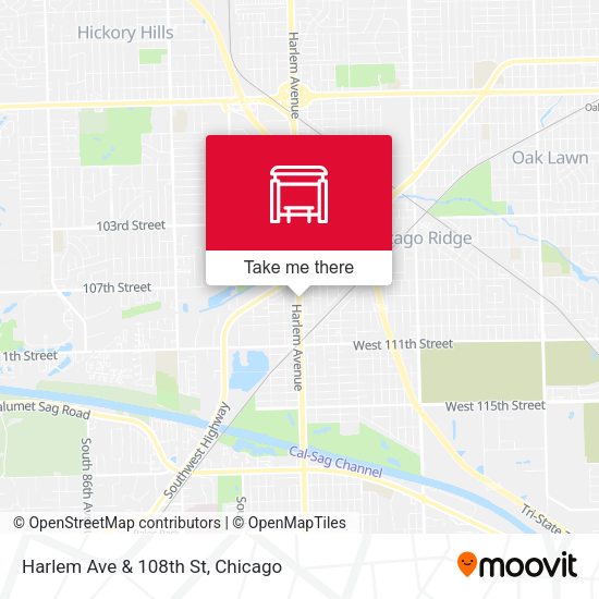 Harlem Ave & 108th St map