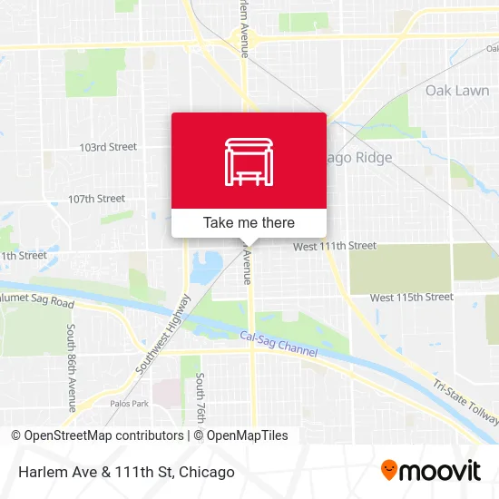 Harlem Ave & 111th St map