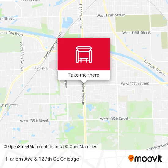 Harlem Ave & 127th St map