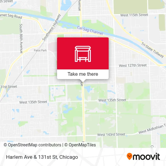 Harlem Ave & 131st St map