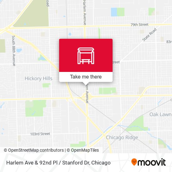 Harlem Ave & 92nd Pl / Stanford Dr map