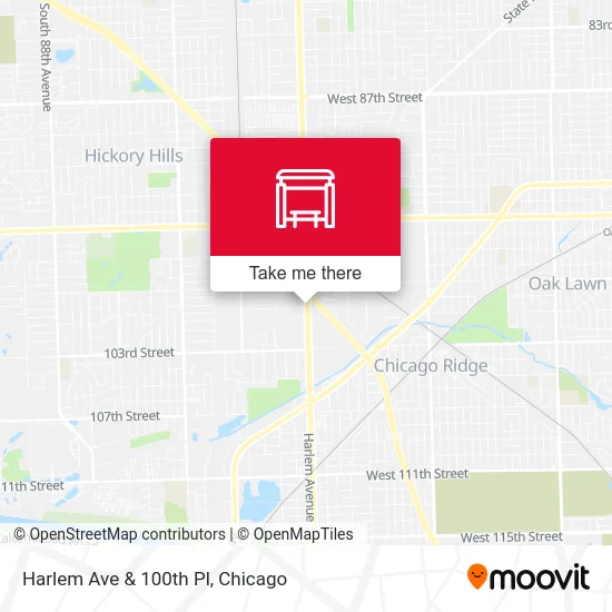 Harlem Ave & 100th Pl map