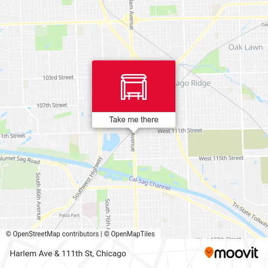 Harlem Ave & 111th St map