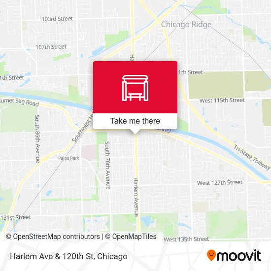 Harlem Ave & 120th St map