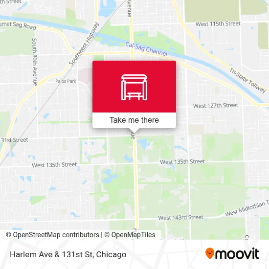 Harlem Ave & 131st St map