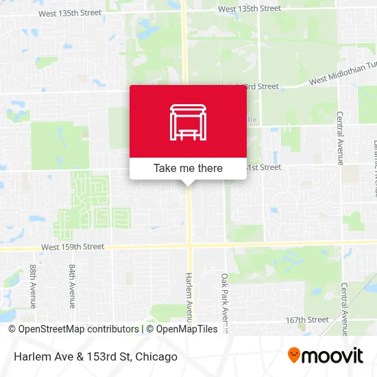 Harlem Ave & 153rd St map