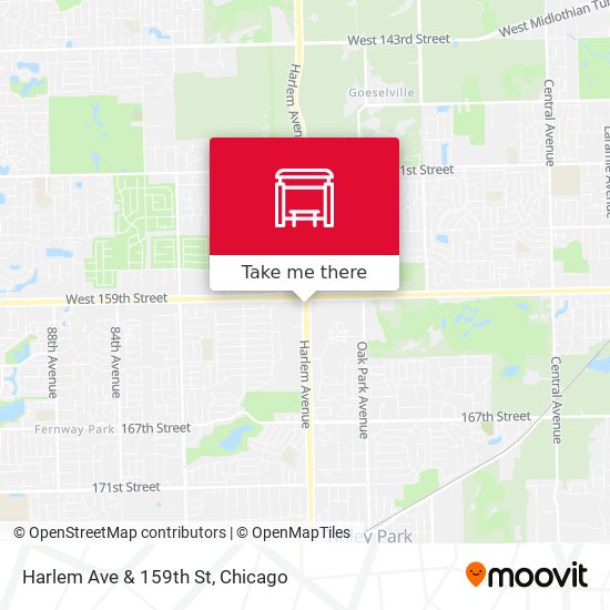 Harlem Ave & 159th St map