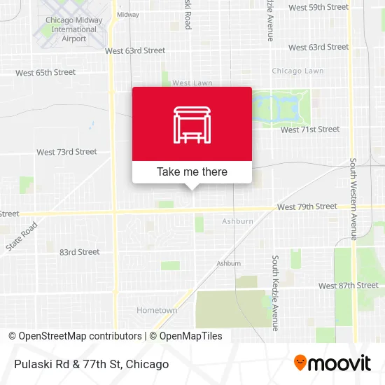 Pulaski Rd & 77th St map