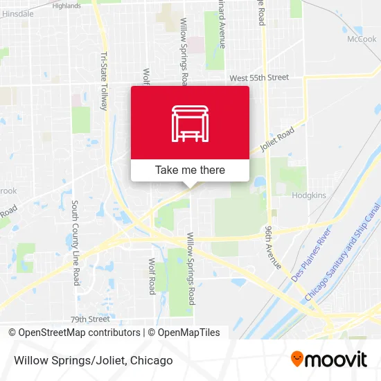 Willow Springs/Joliet map