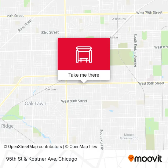 95th St & Kostner Ave map