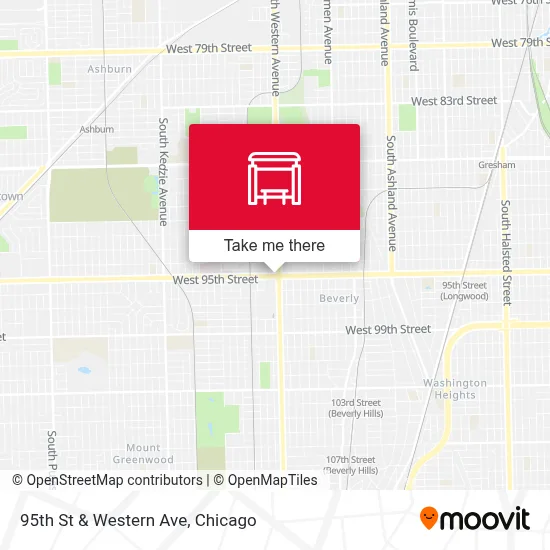 95th St & Western Ave map