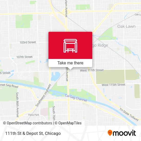 111th St & Depot St map