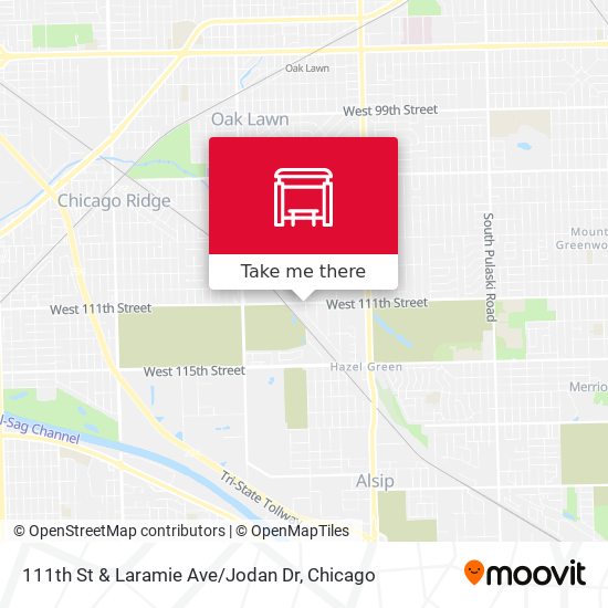 111th St & Laramie Ave / Jodan Dr map