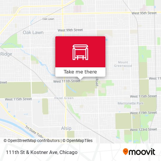 111th St & Kostner Ave map