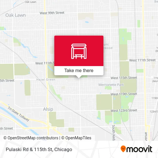 Pulaski Rd & 115th St map