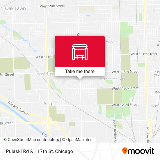 Pulaski Rd & 117th St map