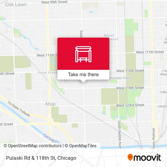 Pulaski Rd & 118th St map