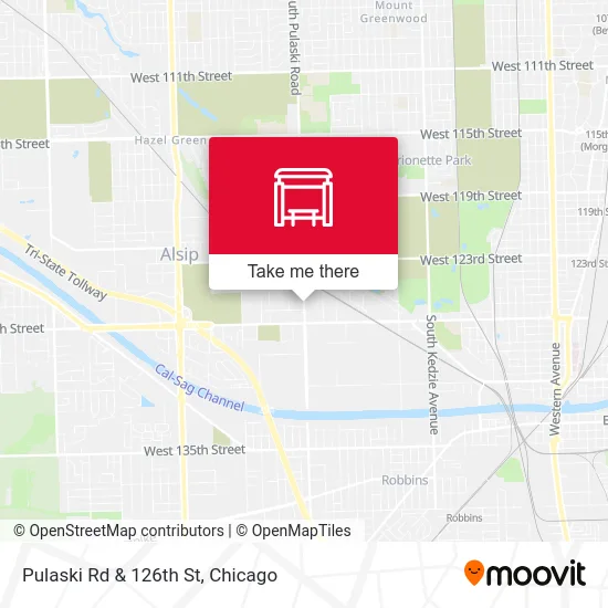 Pulaski Rd & 126th St map