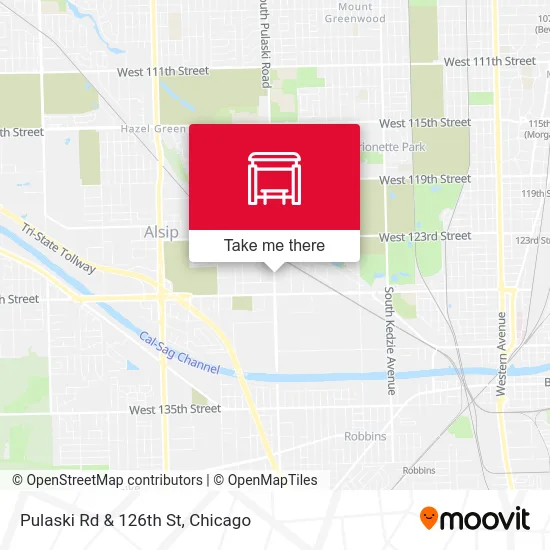 Pulaski Rd & 126th St map