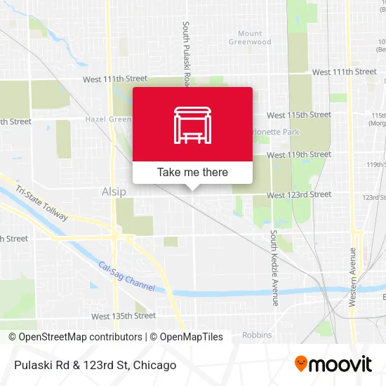 Pulaski Rd & 123rd St map