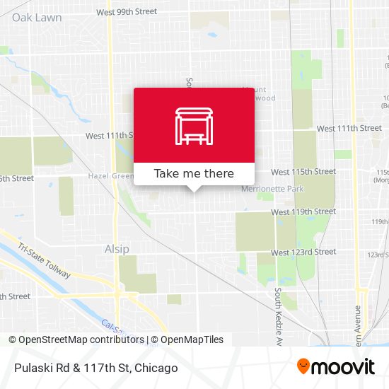 Pulaski Rd & 117th St map