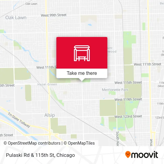 Pulaski Rd & 115th St map