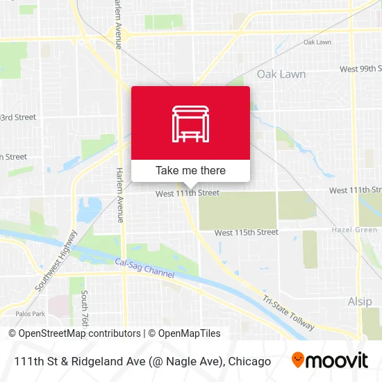 111th St & Ridgeland Ave (@ Nagle Ave) map