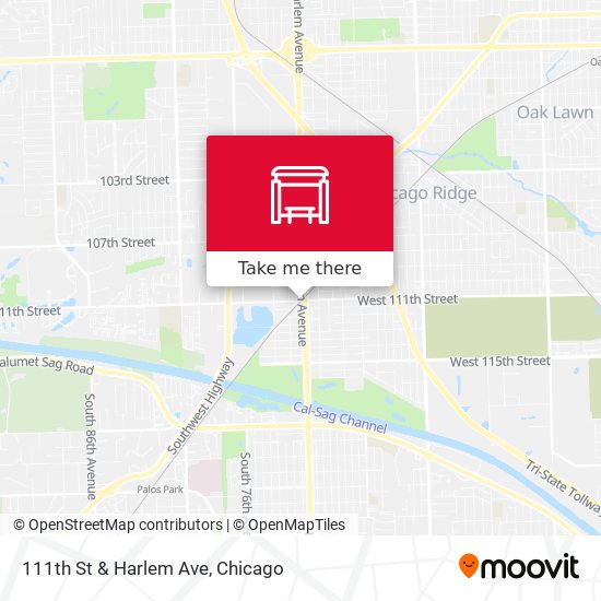 111th St & Harlem Ave map