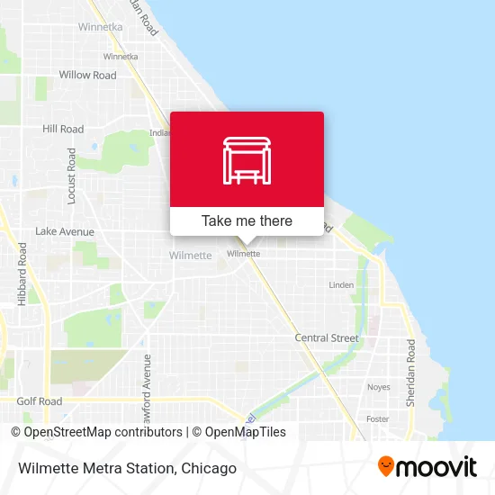 Wilmette Metra Station map