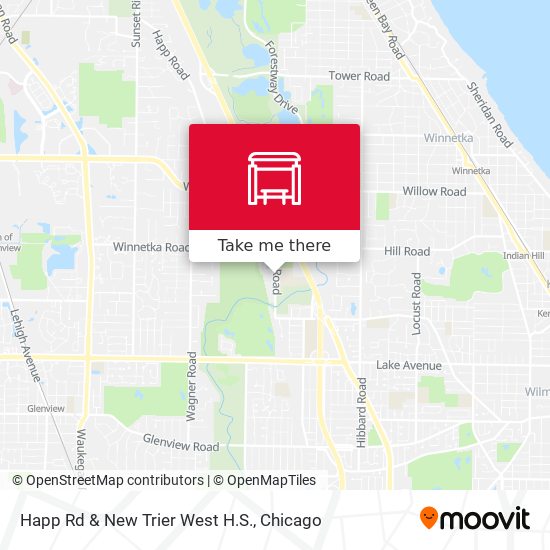 Happ Rd & New Trier West H.S. map