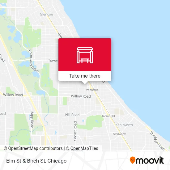 Elm St & Birch St map
