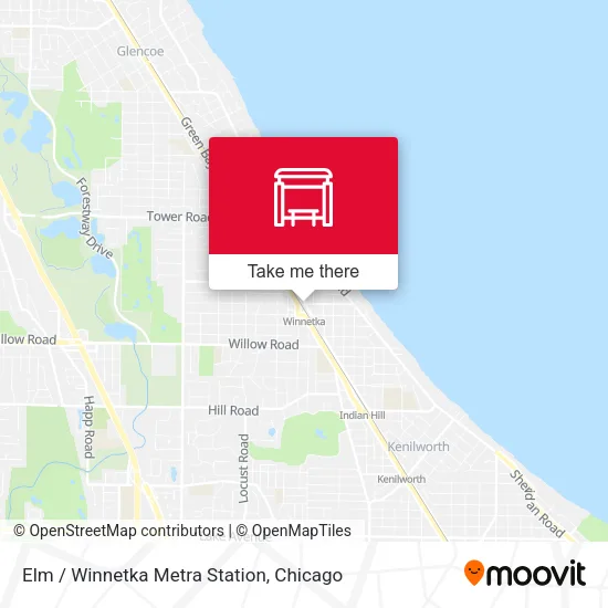 Elm / Winnetka Metra Station map
