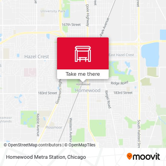 Mapa de Homewood Metra Station