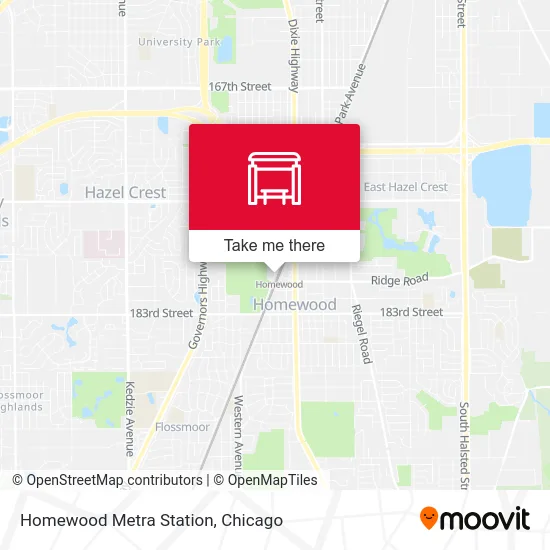 Homewood Metra Station map