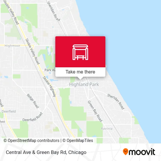 Central Ave & Green Bay Rd map
