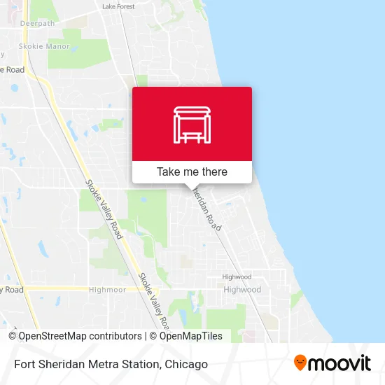 Fort Sheridan Metra Station map