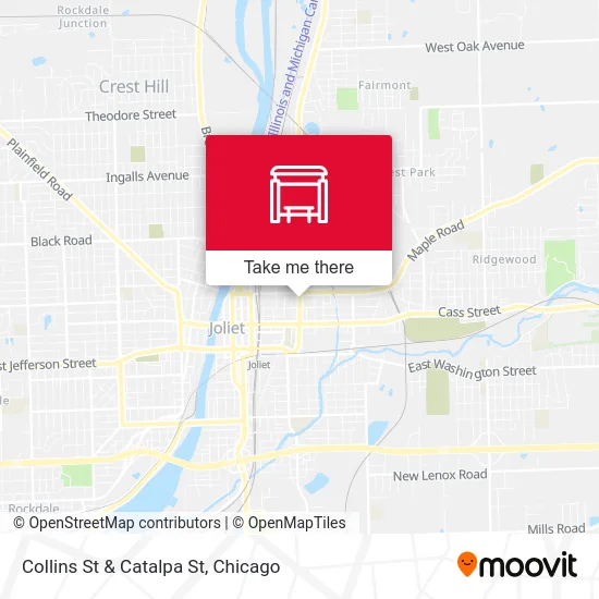 Collins St & Catalpa St map