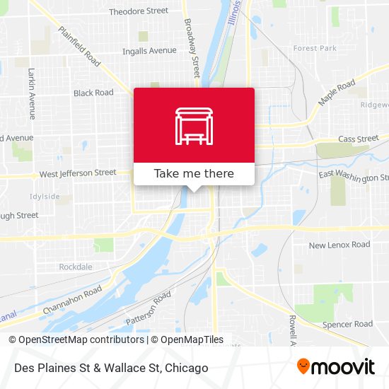 Des Plaines St & Wallace St map