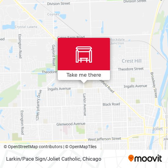 Larkin / Pace Sign / Joliet Catholic map