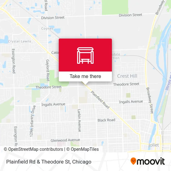 Plainfield Rd & Theodore St map